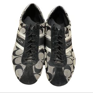 Coach Jayme Signature Logo Black/Gray Lace Up Sneakers Size 6M EUC!